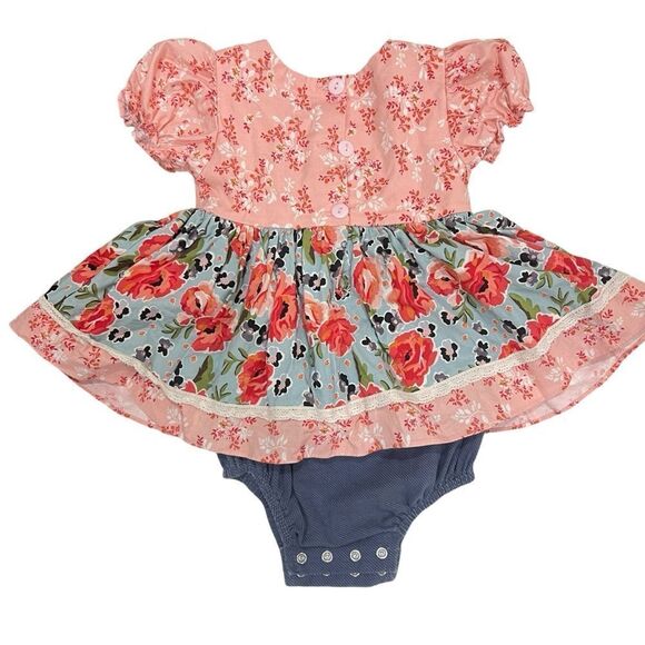 Ricrac & Ruffles Girls Toddler Short Sleeve Skirted Ava Kate Bubble Size 24m/2T - Picture 3 of 7